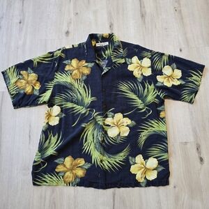 Tommy Bahama Hawaiian Floral 100% Silk Shirt Size XL